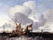 Ships on the Zuiderzee before the Fort of Naarden